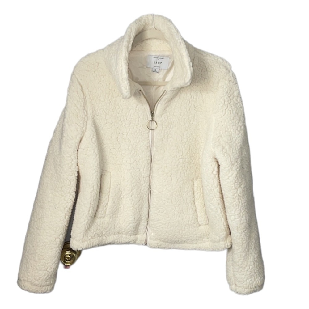 Iris Basic Teddy Jacket Sz XL Cream White